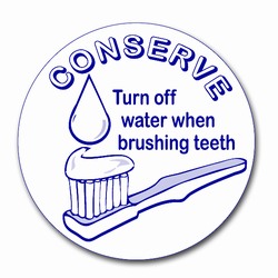 wd009 - Water Conservation 2" Round Decal, Water Conservation Handouts, Energy Conservation Gift, Energy Conservation Incentive