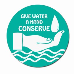 wd010 - Water Conservation 2" Round Decal, Water Conservation Handouts, Energy Conservation Gift, Energy Conservation Incentive