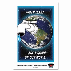 wp105 - Water Conservation Poster, Water quality poster, water conservation placard, water conservation sign, water quality sign, water conservation awareness