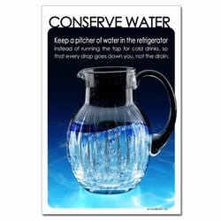 wp353 - Water Conservation Poster, Water quality poster, water conservation placard, water conservation sign, water quality sign, water conservation awareness