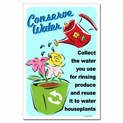 wp355 - Water Conservation Poster, Water quality poster, water conservation placard, water conservation sign, water quality sign, water conservation awareness
