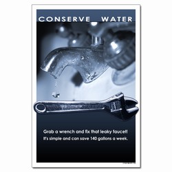 wp358 - Water Conservation Poster, Water quality poster, water conservation placard, water conservation sign, water quality sign, water conservation awareness
