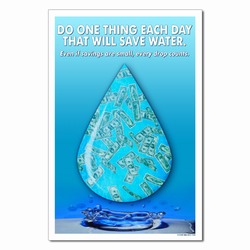 wp361 - Water Conservation Poster, Water quality poster, water conservation placard, water conservation sign, water quality sign, water conservation awareness
