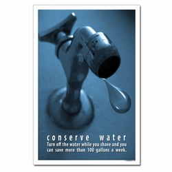 wp365- Water Conservation Poster, Water quality poster, water conservation placard, water conservation sign, water quality sign, water conservation awareness