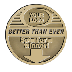 VPCOIN-5 Virus Protection Coin, coin spinner, winner, spin to win, medallion, back to work, back in action